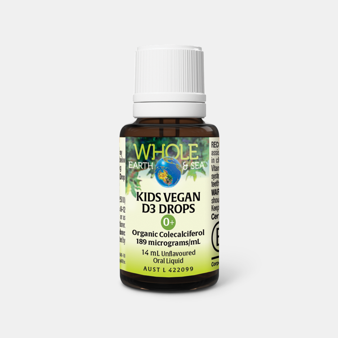 Healthy Kids Bundle with Kids Vegan D3 Drops featuring organic colecalciferol for children’s bone and immune support.